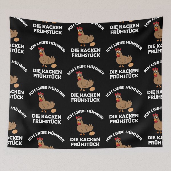Aperçu de l'œuvre J'adore les poulets qui font caca au petit déjeuner créée et vendue par Mohja-Design.