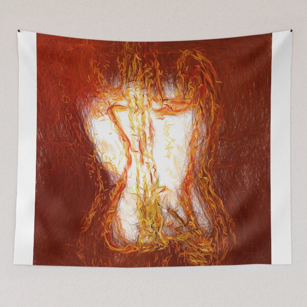 Item preview, Abstract Art Guitar in flames designed and sold by Oppos  Community Farm.