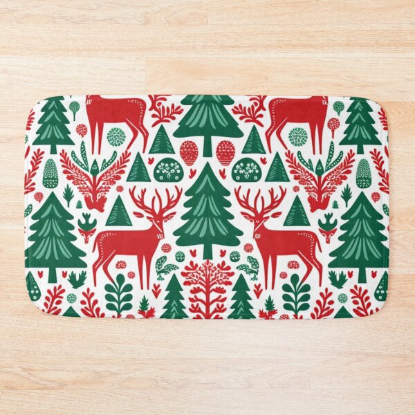 Item preview, Christmas Old Folkloric Design with Reindeer and Trees designed and sold by thisisallahoax.