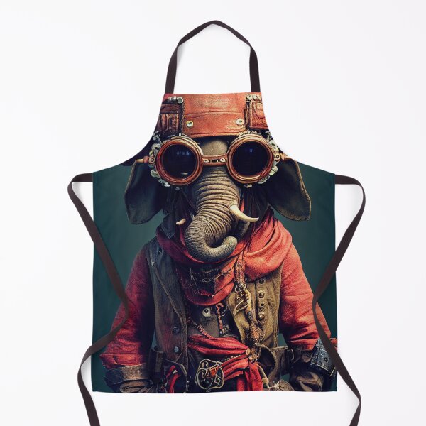 Item preview, Anthropomorphic Tiny Cute Cyberpunk Pirate Elephant designed and sold by MimozaStudio.