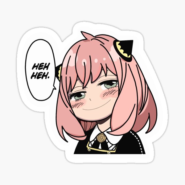 Handmade Anime Manga Videogame Cartoon Silly Anya Heh Face Scan Sticker Heh  Meme