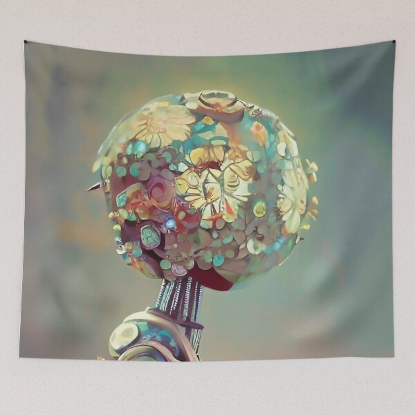 Item preview, SciFi Cute Butterfly Flower Girl Robot designed and sold by ZiolaRosa.