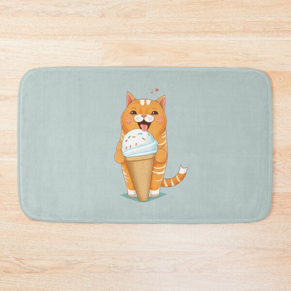 Item preview, orange tabby cat ice cream with hearts designed and sold by lysabird.