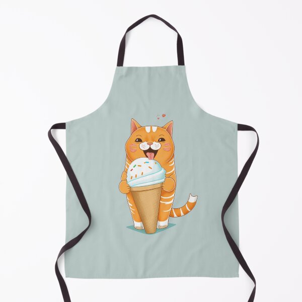 Item preview, orange tabby cat ice cream with hearts designed and sold by lysabird.