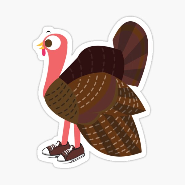 Item preview, Cute Cartoon Turkey Runner wearing sneakers designed and sold by Eggtooth.