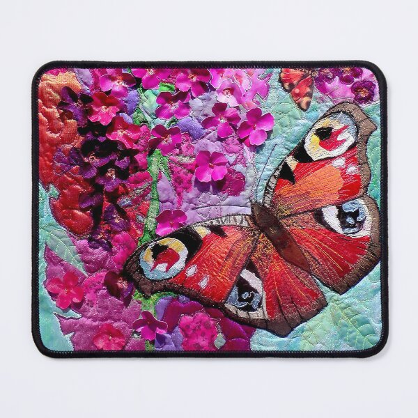 Item preview, peacock butterfly with magenta pink buddleia designed and sold by NisaKiley.