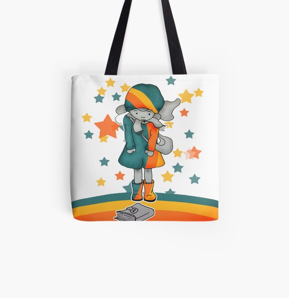Girl finds a book All Over Print Tote Bag