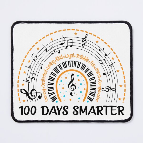 Item preview, 100th day of school music teacher - 100 days smarter rainbow designed and sold by Artystico ⭐⭐⭐⭐⭐.
