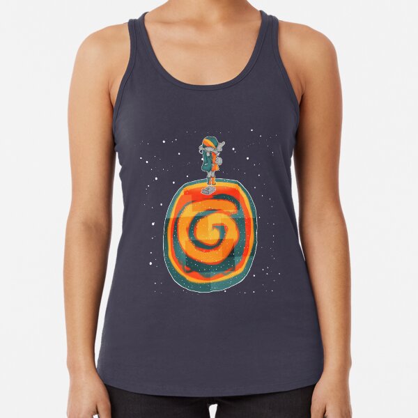 girl finds book on planet Racerback Tank Top