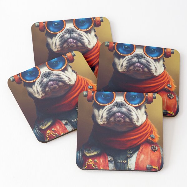 Item preview, Cute Cyberpunk Pirate Bulldog designed and sold by MimozaStudio.
