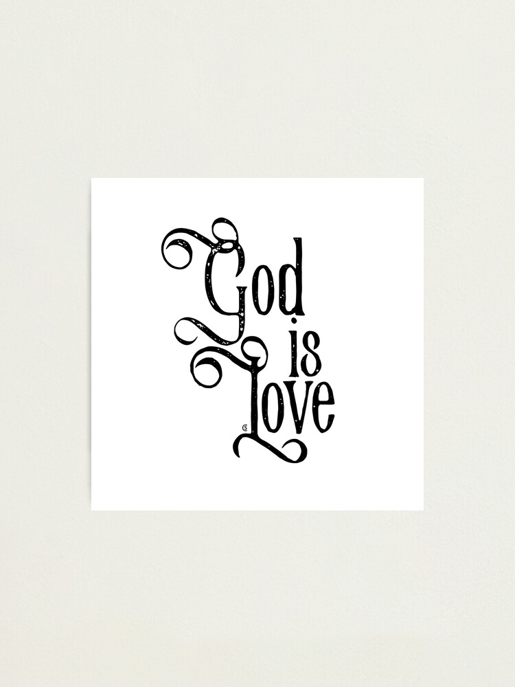 Impression Photo Citation Chretienne Typographie Vintage Dieu Est L Amour Par Christianstore Redbubble