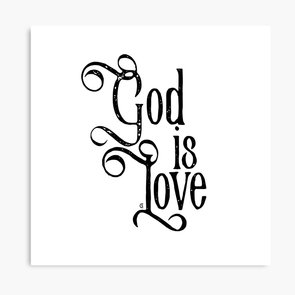 Impression Photo Citation Chretienne Typographie Vintage Dieu Est L Amour Par Christianstore Redbubble