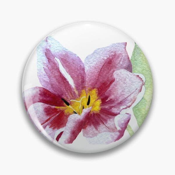 Item preview, Tulip red flower bud a watercolor illustration designed and sold by Yana Mustafina | Boho Soulful Designs.