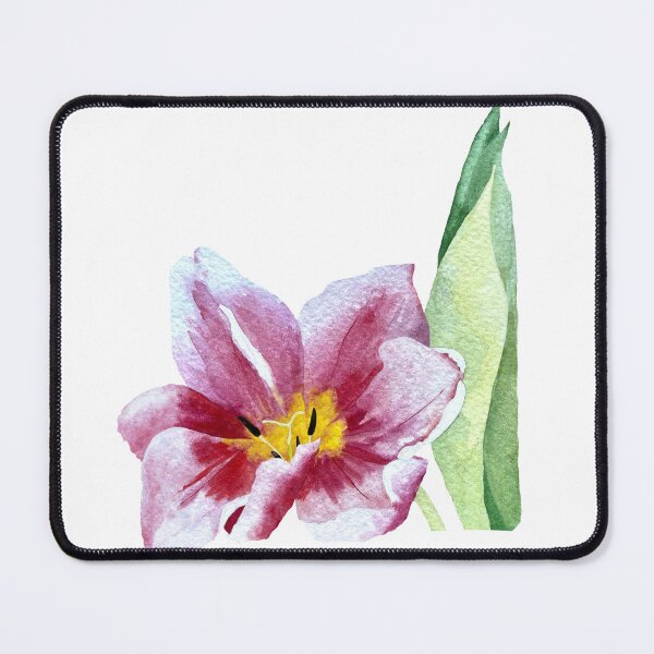 Item preview, Tulip red flower bud a watercolor illustration designed and sold by Yana Mustafina | Boho Soulful Designs.