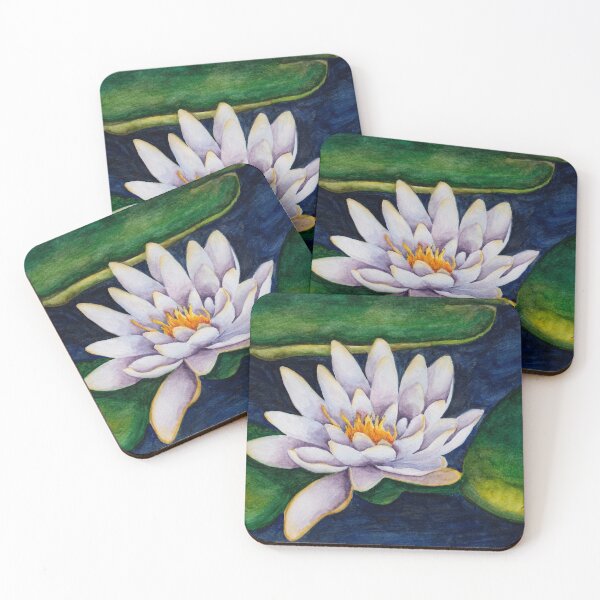 Item preview, Water lilies, water colours, christmas gift, floral designs designed and sold by chrissyturley.