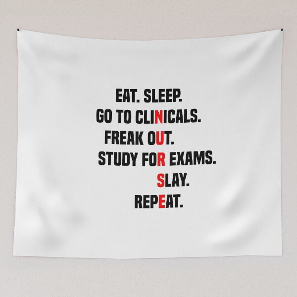 Item preview, Eat Sleep Go To Clinicals Freak Out Study For Exams | Funny Nurse Eat Sleep Go To Clinicals designed and sold by Cute Shark.