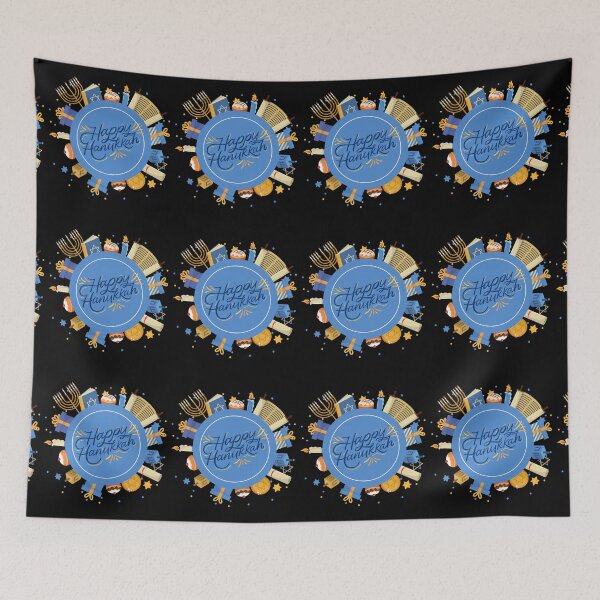 Item preview, Happy Hanukkah-Black Background  designed and sold by Trendi61.