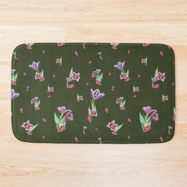 Item preview, Tulip red violet pattern bouquet green  designed and sold by Yana Mustafina | Boho Soulful Designs.
