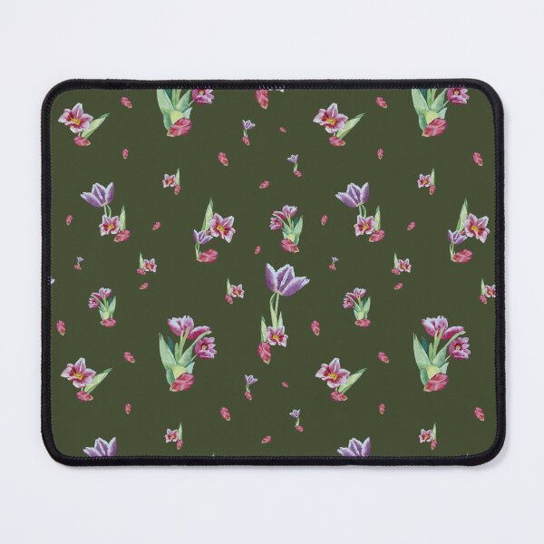 Item preview, Tulip red violet pattern bouquet green designed and sold by Yana Mustafina | Boho Soulful Designs.