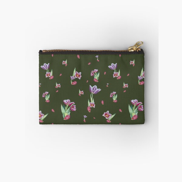 Item preview, Tulip red violet pattern bouquet green  designed and sold by Yana Mustafina | Boho Soulful Designs.