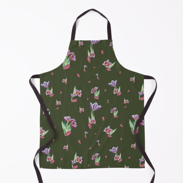 Item preview, Tulip red violet pattern bouquet green designed and sold by Yana Mustafina | Boho Soulful Designs.