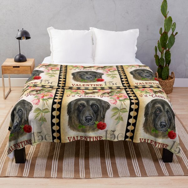 Item preview, Caucasian Shepherd Vintage Valentine Funny Dog With Rose designed and sold by Cuddlythopia.