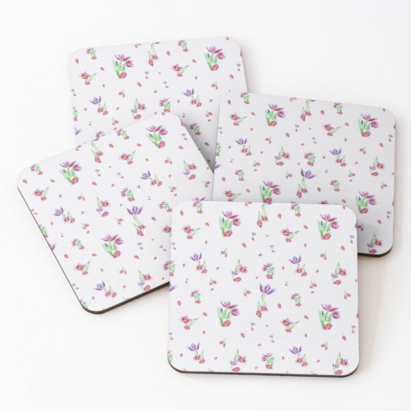 Item preview, Tulip red violet pattern bouquet pink designed and sold by Yana Mustafina | Boho Soulful Designs.