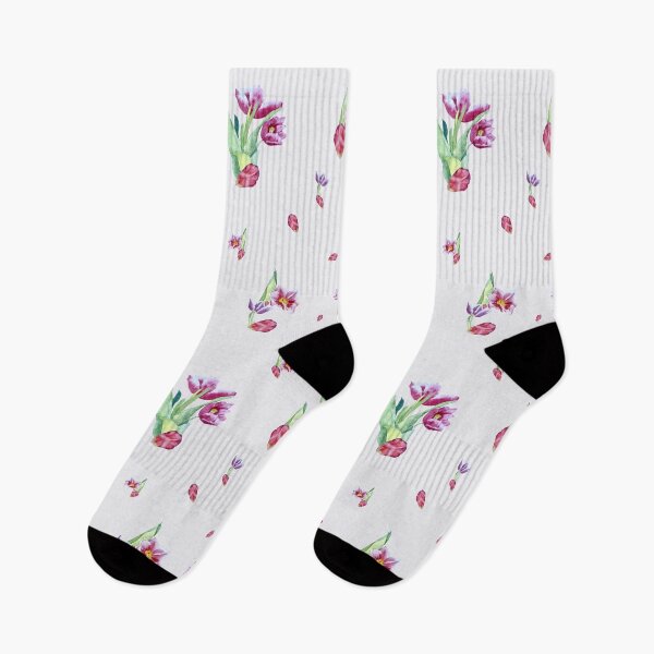 Item preview, Tulip red violet pattern bouquet pink designed and sold by Yana Mustafina | Boho Soulful Designs.