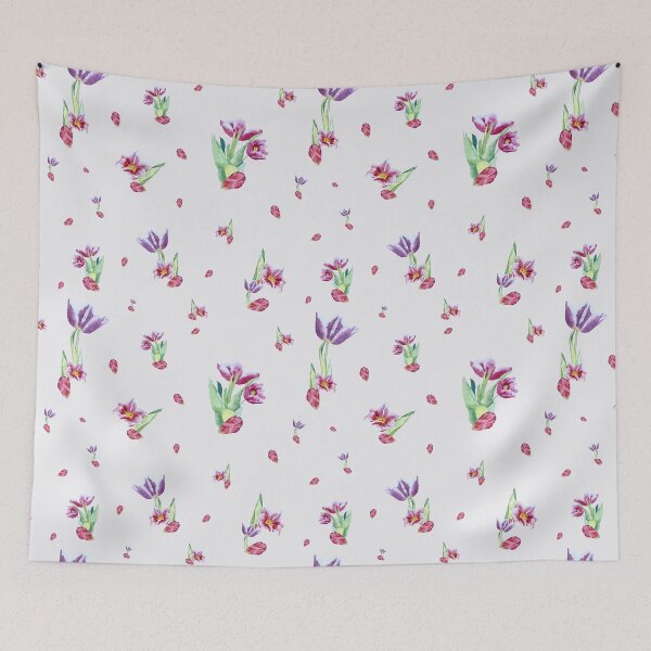 Item preview, Tulip red violet pattern bouquet pink designed and sold by Yana Mustafina | Boho Soulful Designs.
