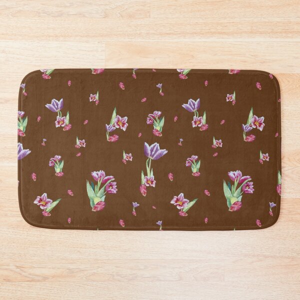 Item preview, Tulip red violet pattern bouquet brown designed and sold by Yana Mustafina | Boho Soulful Designs.