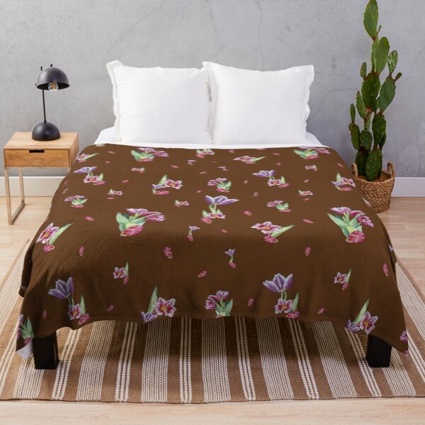 Item preview, Tulip red violet pattern bouquet brown designed and sold by Yana Mustafina | Boho Soulful Designs.