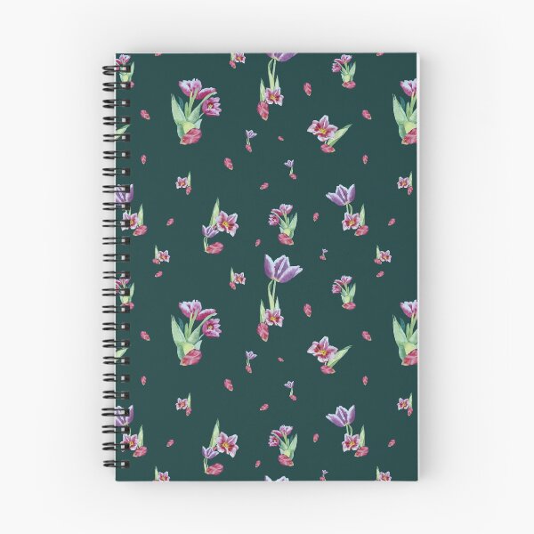 Item preview, Tulip red violet pattern bouquet turquoise designed and sold by Yana Mustafina | Boho Soulful Designs.