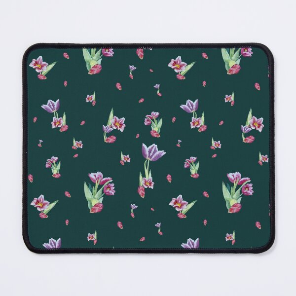 Item preview, Tulip red violet pattern bouquet turquoise designed and sold by Yana Mustafina | Boho Soulful Designs.