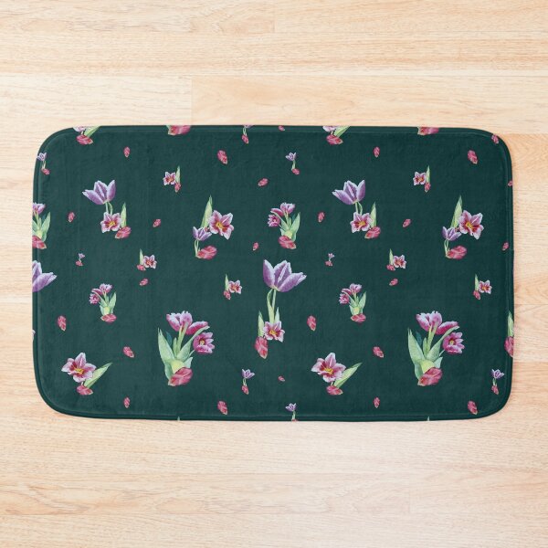 Item preview, Tulip red violet pattern bouquet turquoise designed and sold by Yana Mustafina | Boho Soulful Designs.