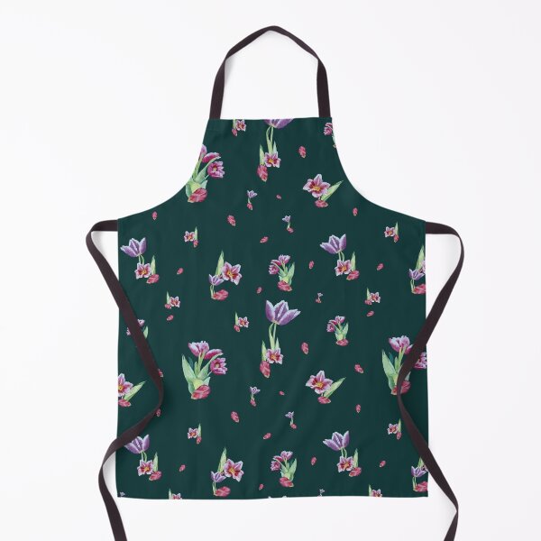 Item preview, Tulip red violet pattern bouquet turquoise designed and sold by Yana Mustafina | Boho Soulful Designs.