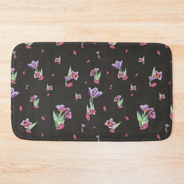 Item preview, Tulip red violet pattern bouquet grey designed and sold by Yana Mustafina | Boho Soulful Designs.