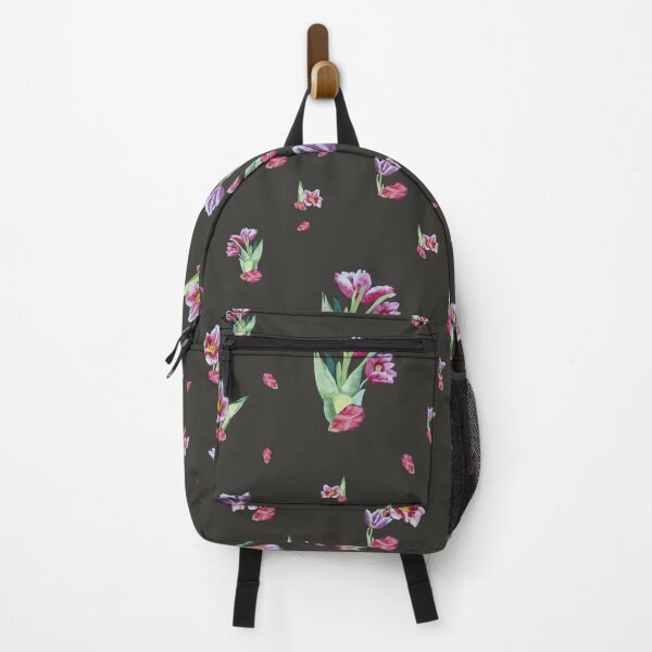 Item preview, Tulip red violet pattern bouquet grey designed and sold by Yana Mustafina | Boho Soulful Designs.