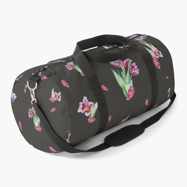 Item preview, Tulip red violet pattern bouquet grey designed and sold by Yana Mustafina | Boho Soulful Designs.