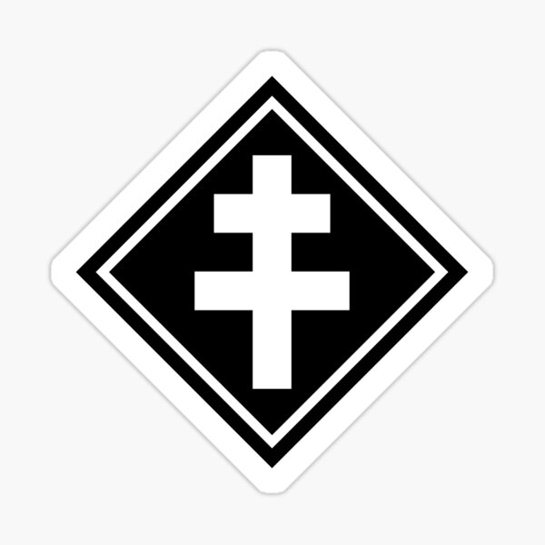 "The Cross of Lorraine Rhombus v2 white" Sticker for Sale by