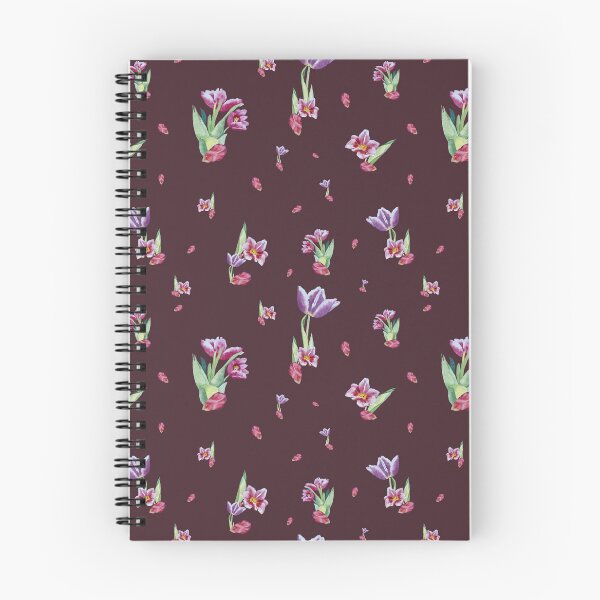 Item preview, Tulip red violet pattern bouquet plum designed and sold by Yana Mustafina | Boho Soulful Designs.