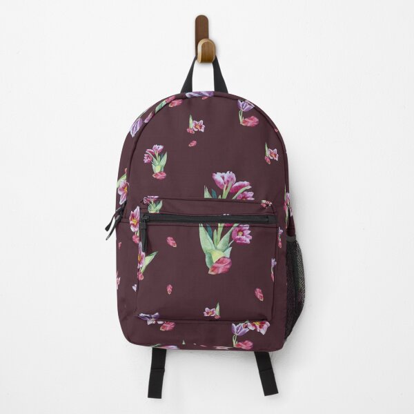 Item preview, Tulip red violet pattern bouquet plum designed and sold by Yana Mustafina | Boho Soulful Designs.