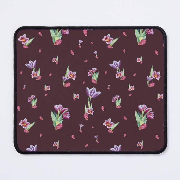 Item preview, Tulip red violet pattern bouquet plum designed and sold by Yana Mustafina | Boho Soulful Designs.