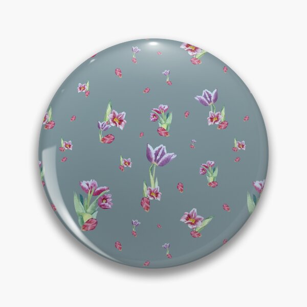 Item preview, Tulip red violet pattern bouquet blue designed and sold by Yana Mustafina | Boho Soulful Designs.