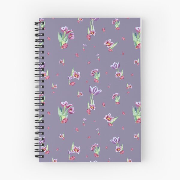 Item preview, Tulip red violet pattern bouquet purple designed and sold by Yana Mustafina | Boho Soulful Designs.