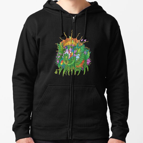 Sunrise in a Runcible Garden Zipped Hoodie