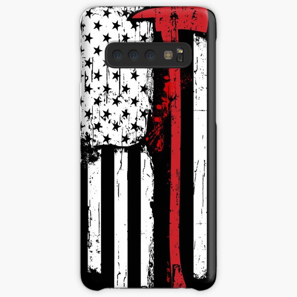 Firefighter Red Line American Flag With Fireman Axe Samsung Galaxy Snap Case