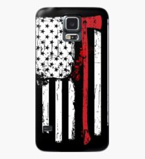Feuerwehrmann Red Line American Flag mit Feuerwehrmann Axe Hülle & Skin für Samsung Galaxy