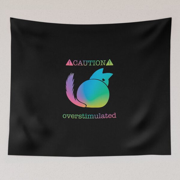 Item preview, Neurodiversity Pride - Overstimulated Cat - Black designed and sold by NDPride.