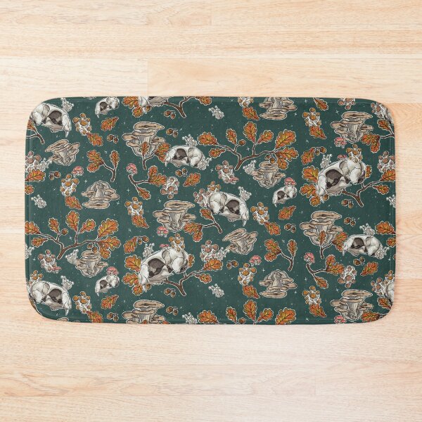 Item preview, Cat Skull Maxilla | Botanical Nature Pattern | Cat Skull Pattern (teal) designed and sold by Karli Mogen.