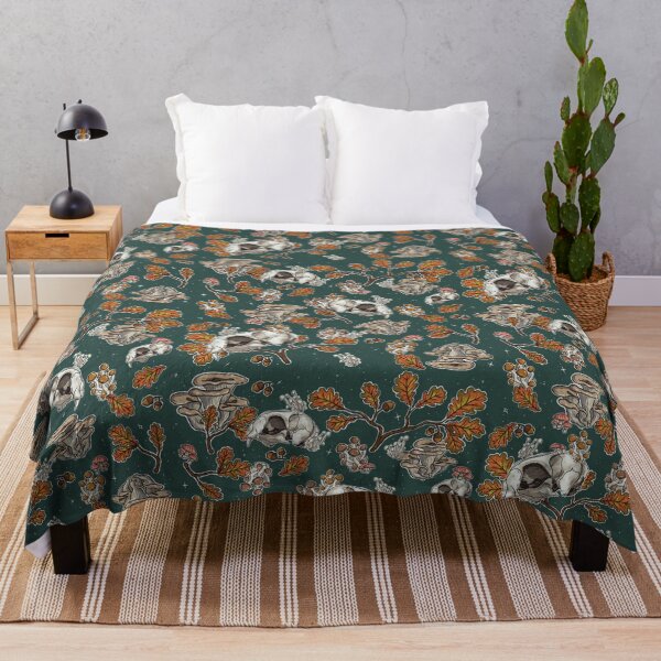 Item preview, Cat Skull Maxilla | Botanical Nature Pattern | Cat Skull Pattern (teal) designed and sold by Karli Mogen.
